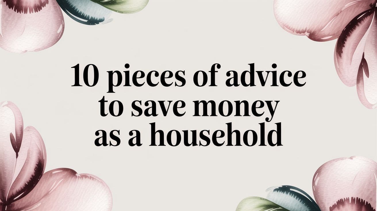 10 Pieces of Advice to Save Money as a Household