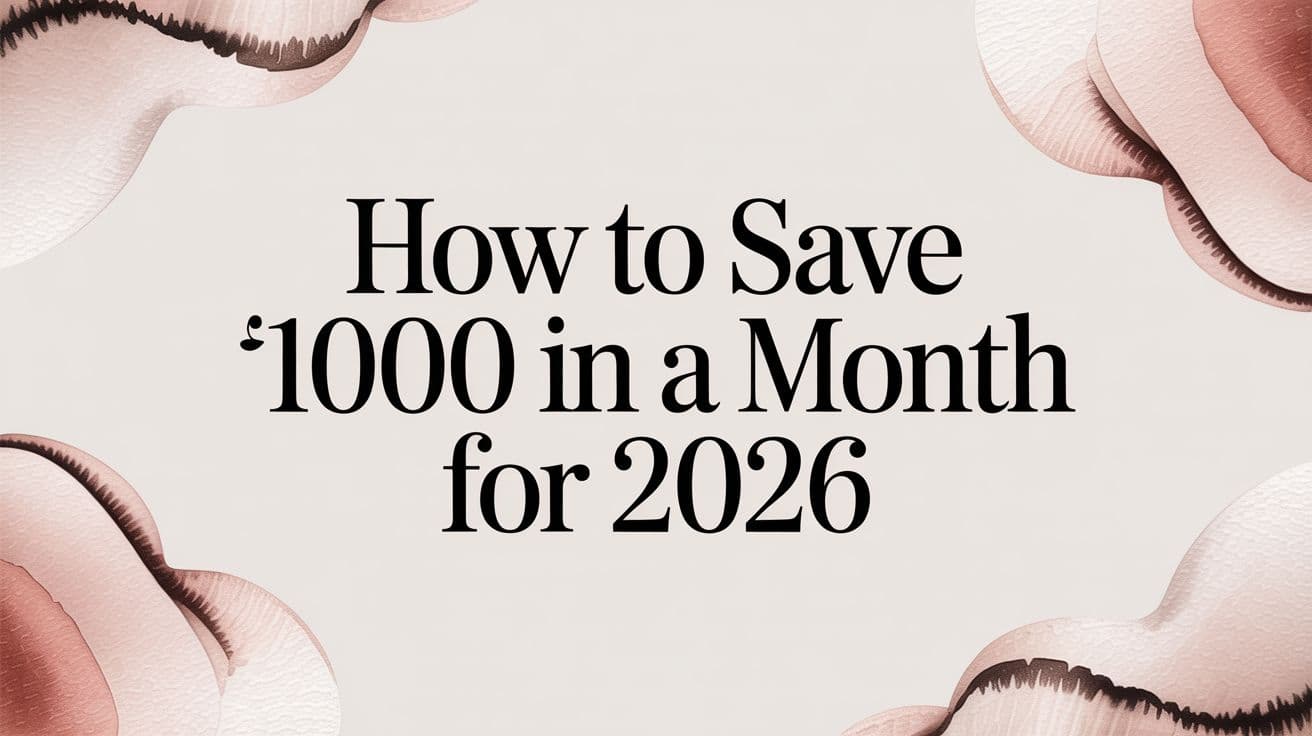 How to Save 1000 in a Month for 2026