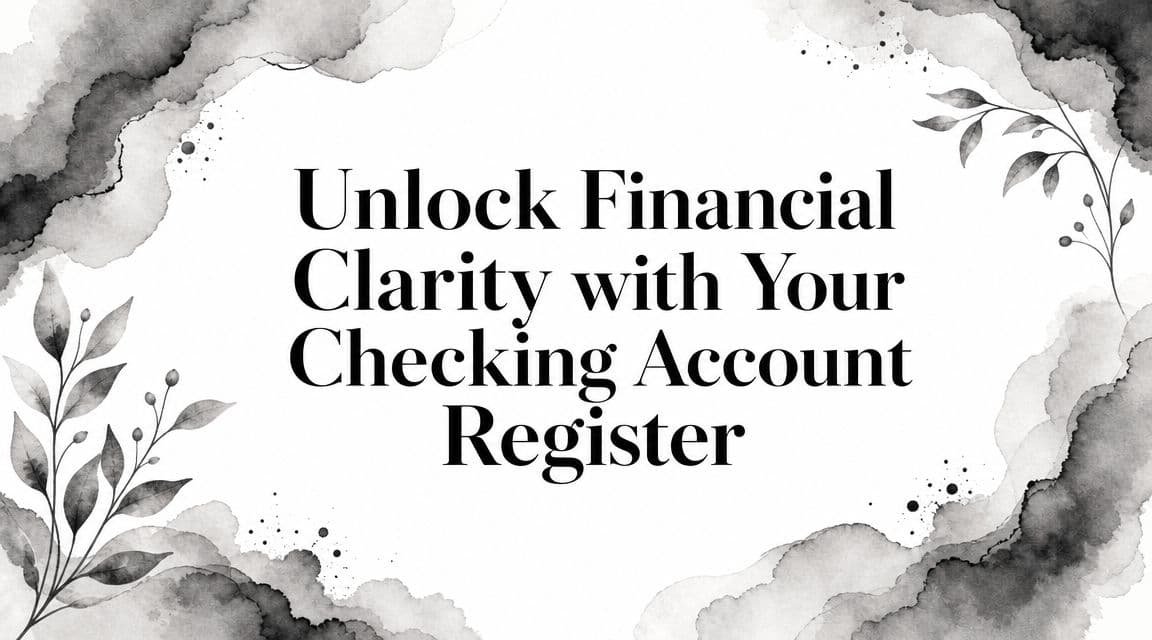 Unlock Financial Clarity with Your Checking Account Register