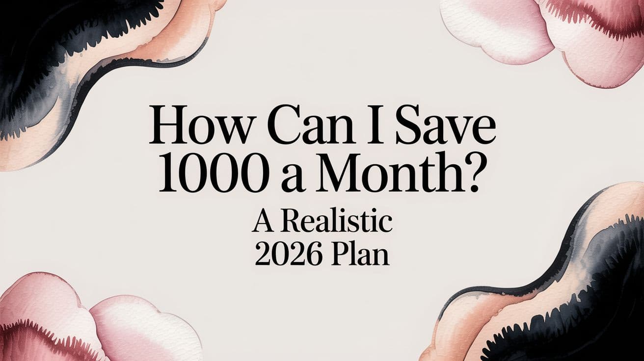How Can I Save 1000 a Month? A Realistic 2026 Plan