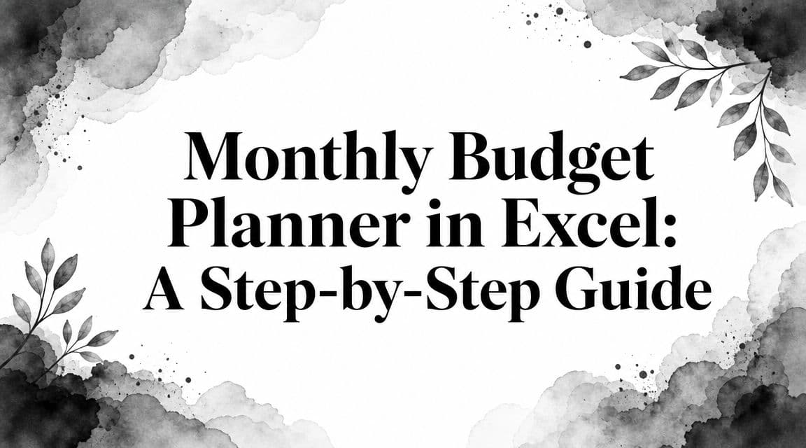 Monthly Budget Planner in Excel: A Step-by-Step Guide